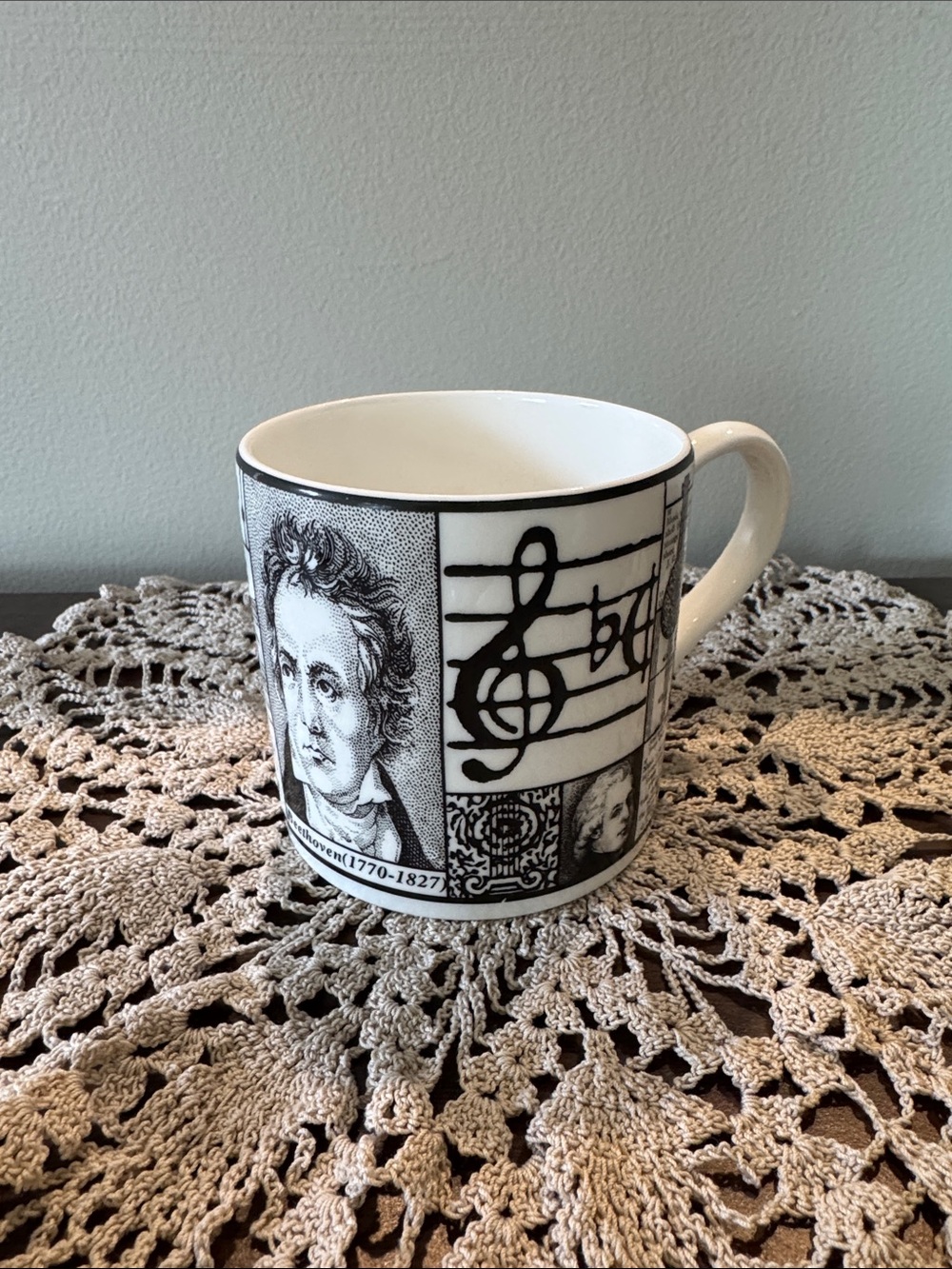 Vintage 1996 Wedgwood Musical Scores Mozart Bone China Mug – Made in England
